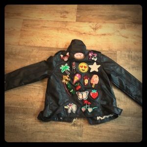 Real black leather jacket